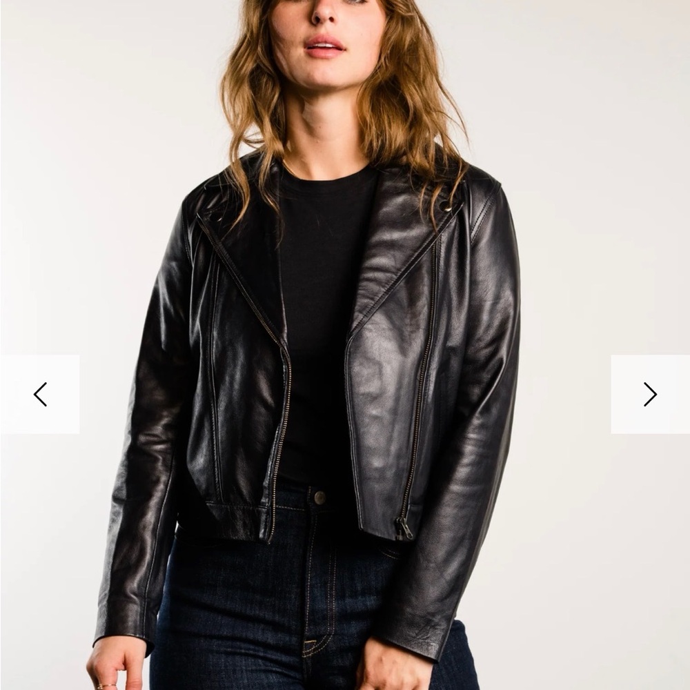 ABLE Maha Black Leather Jacket